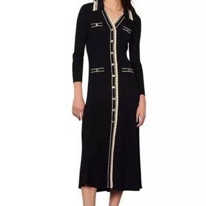 SANDRO KNIT NAVY maxi DRESS